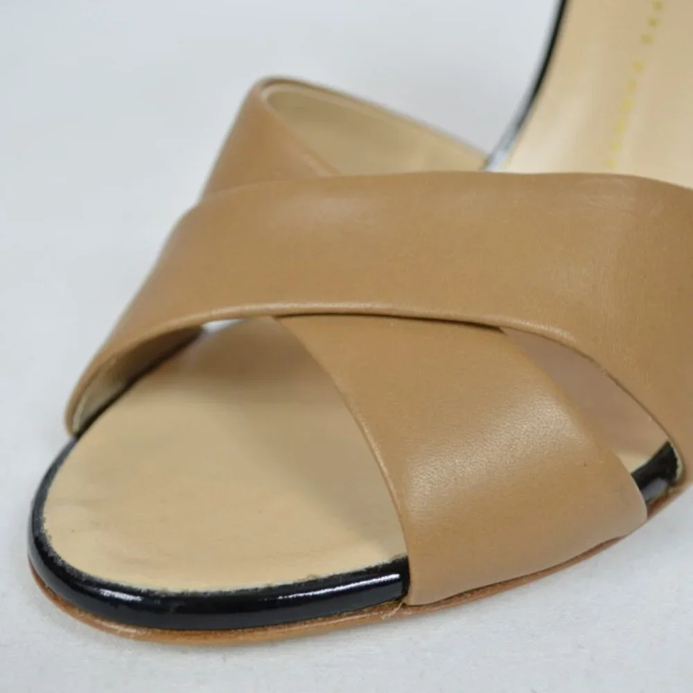 NIB Giuseppe Zanotti Tan Leather Ankle Strap Sandals Size Euro 39/US 8.5 Italy